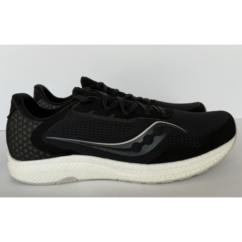 SAUCONY Men's Freedom‎ 4 Black/Stone Lace-Up Running Shoes-Size 12-Athletic- EUC